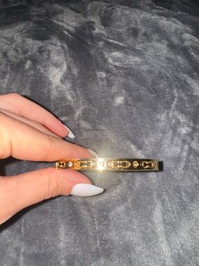 Coach Gold Tone Signature Link Bangle Bracelet
